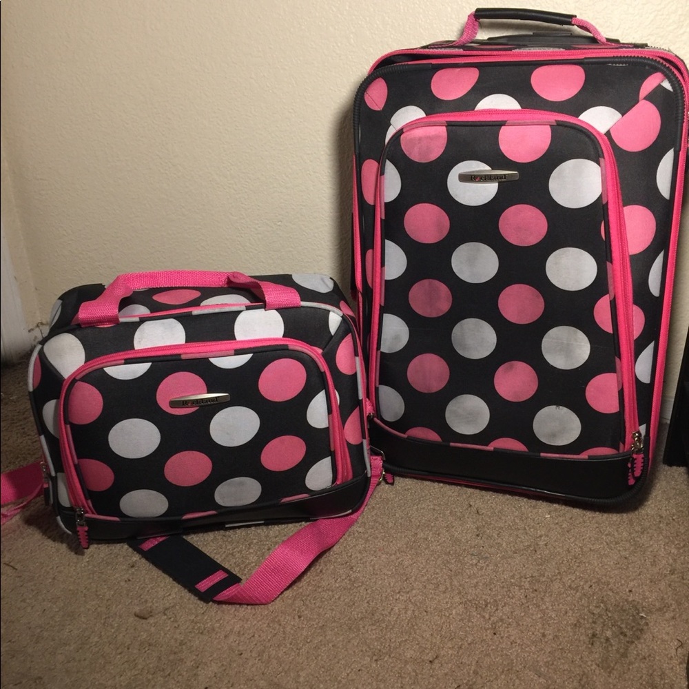 2 piece dotted luggage set